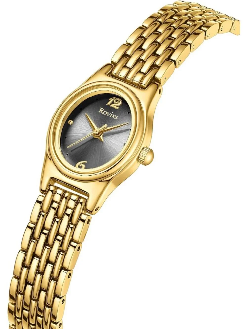 Women's Gold Black Elegant Retro Vintage Luxury Adjustable Bracelet Wrist Watch